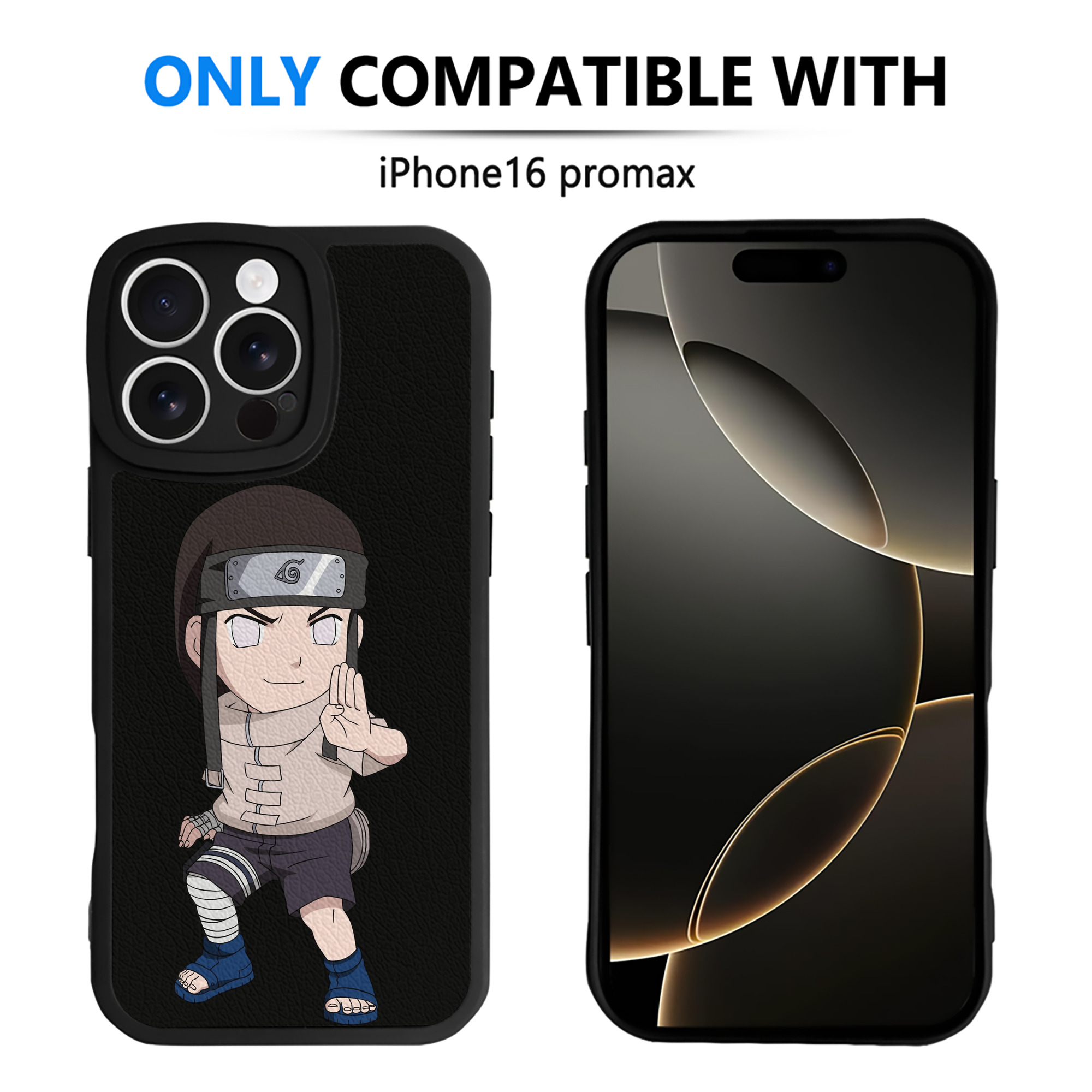 （画像用） NARUTO -ナルト- 日向ネジ Hyūga Neji 【iPhone 16シリーズ対応】シリコンスマホケース（レザー調） 材質：シリコン
